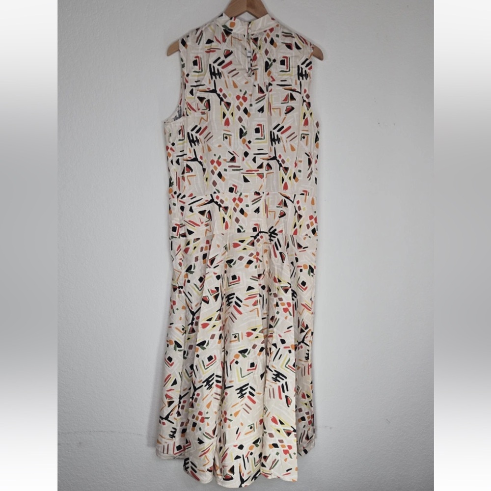 NWT MM.LaFleur Oona 1.0 Midi Dress in Cream with Black, Red & Green Print - Picture 2 of 13